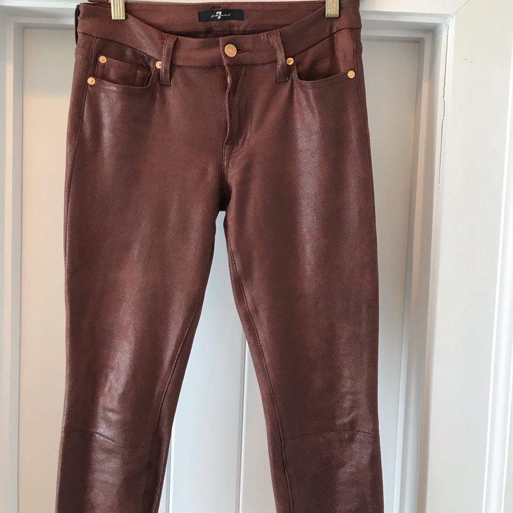 7 FOR ALL MANKIND Faux leather brown jeans